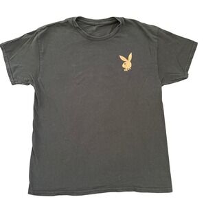 Playboy Mens Graphic T-Shirt Black  Bunny Logo Short Sleeve Crew Neck
